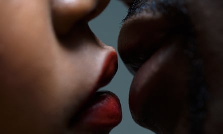 Close up of couple about to kiss