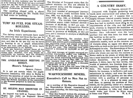 The Guardian, 21 August 1926.