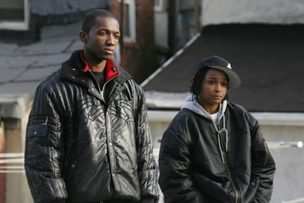 Marlo Stanfield and Felicia Pearson with serious expressions in The Wire