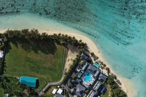 Aerial photo of Rarotonga coastline