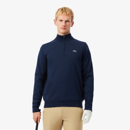 Lacoste Men’s Golf Quarter-Zip Windbreaker Sweater
