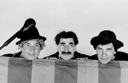 Harpo with Groucho and Chico in At the Circus.