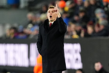 Manchester United interim head coach Darren Fletcher gestures on the touchline.