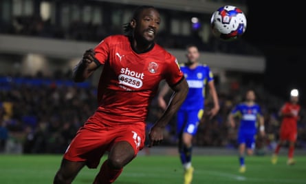 Omar Beckles in action for Leyton Orient at AFC Wimbledon this season.