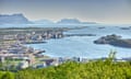 Bodø viewed from the mountain plateau of Keiservarden.