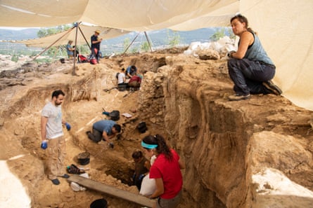 An excavation in the Valley of the Neanderthals, in Madrid, Spain, in August 2023.