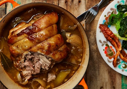 Thomasina Miers’s braised pork enarthrosis pinch cider and fennel seeds