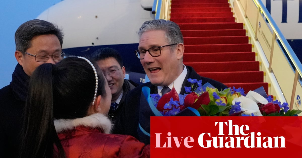 Approving super-embassy before China trip makes Starmer look weak, says Badenoch, as PM arrives in Beijing – UK politics live