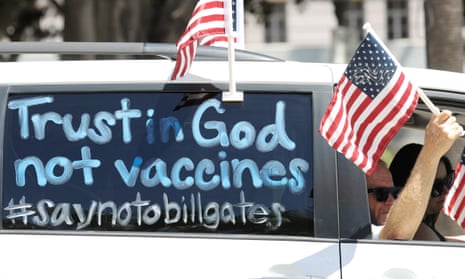 Anti-vaccine protesters in California. The paper said opposition to vaccination would hobble the chances of reaching herd immunity to a highly infectious pathogen.