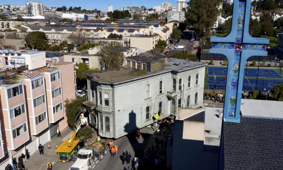 The house drives through the streets of San Francisco