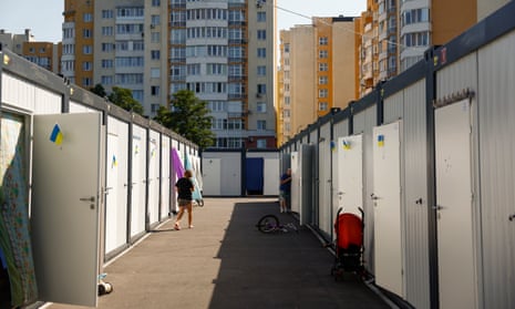 ‘Container towns’ for internally displaced Ukrainians in Lviv, Ukraine.