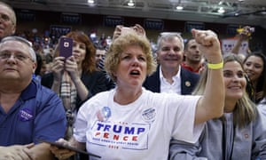 A Trump supporter in Ambridge, Pennsylvania during the presidential election campaign.