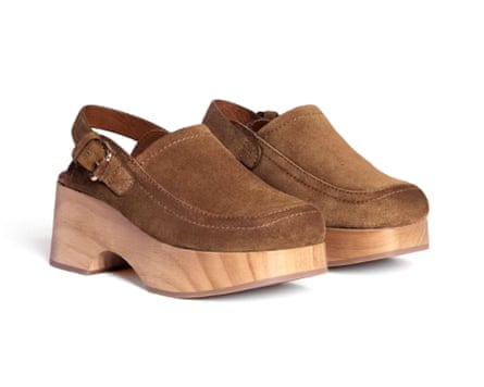 A pair of ME+EM Suede Clogs in brown