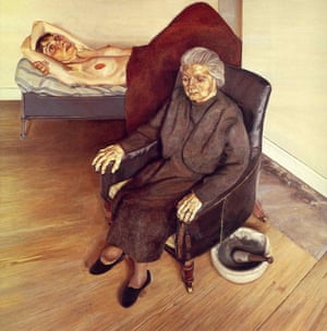 Large Interior W9 ( 1973), by Lucian Freud. The seated woman is his mother