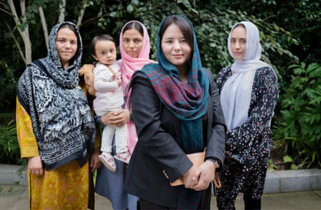 Afghan journalist Zahra Joya with her sisters and niece
