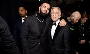 Drake and Neil Portnow backstage.