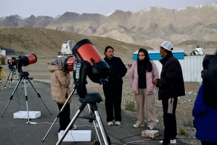 A group of astro-ambassadors with their telescopes.
