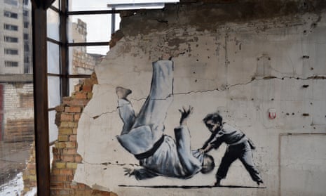 Banksy’s mural in Borodianka.