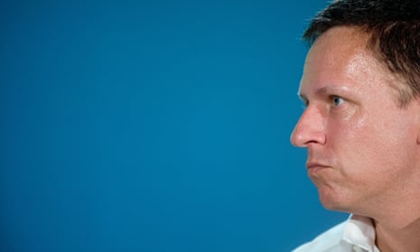 Peter Thiel, a well-known tech investor and Trump supporter, at a conference in San Francisco. 