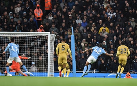 Antoine Semenyo fires City in front.