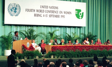 Delegates convene at the opening of the Fourth World Conference on Women in Beijing in 1995