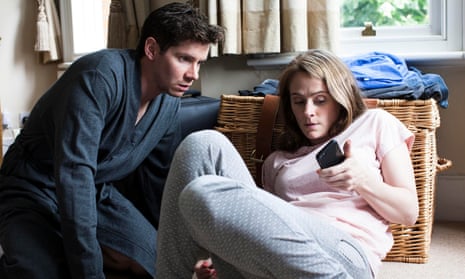 Gemma (Joanna Horton) and Richard (Karl Davies) in The People Next Door.
