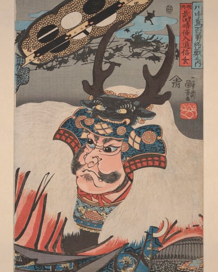 Woodblock print of a samurai