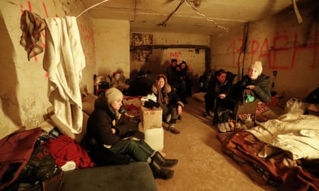 Tamara Bolshakova, 47, her mother Irina, 78, and other local residents stay in the basement of an apartment building in the besieged southern port city of Mariupol, Ukraine March 25, 2022. Tamara Bolshakova lost her son Danil, 22, who died during the Ukraine-Russia conflict.