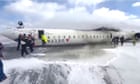 At least eight reported injured after plane crashes and flips on landing in Toronto