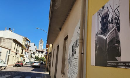 A photograph of Vittorio Palmas displayed in Perdasdefogu.