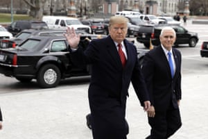 Donald Trump with vice-president Mike Pence on Capitol Hill earlier this week.