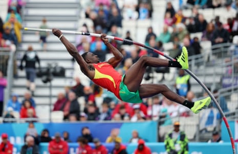 Grenada's Lindon Victor in action during the men's decathlon pole vault.