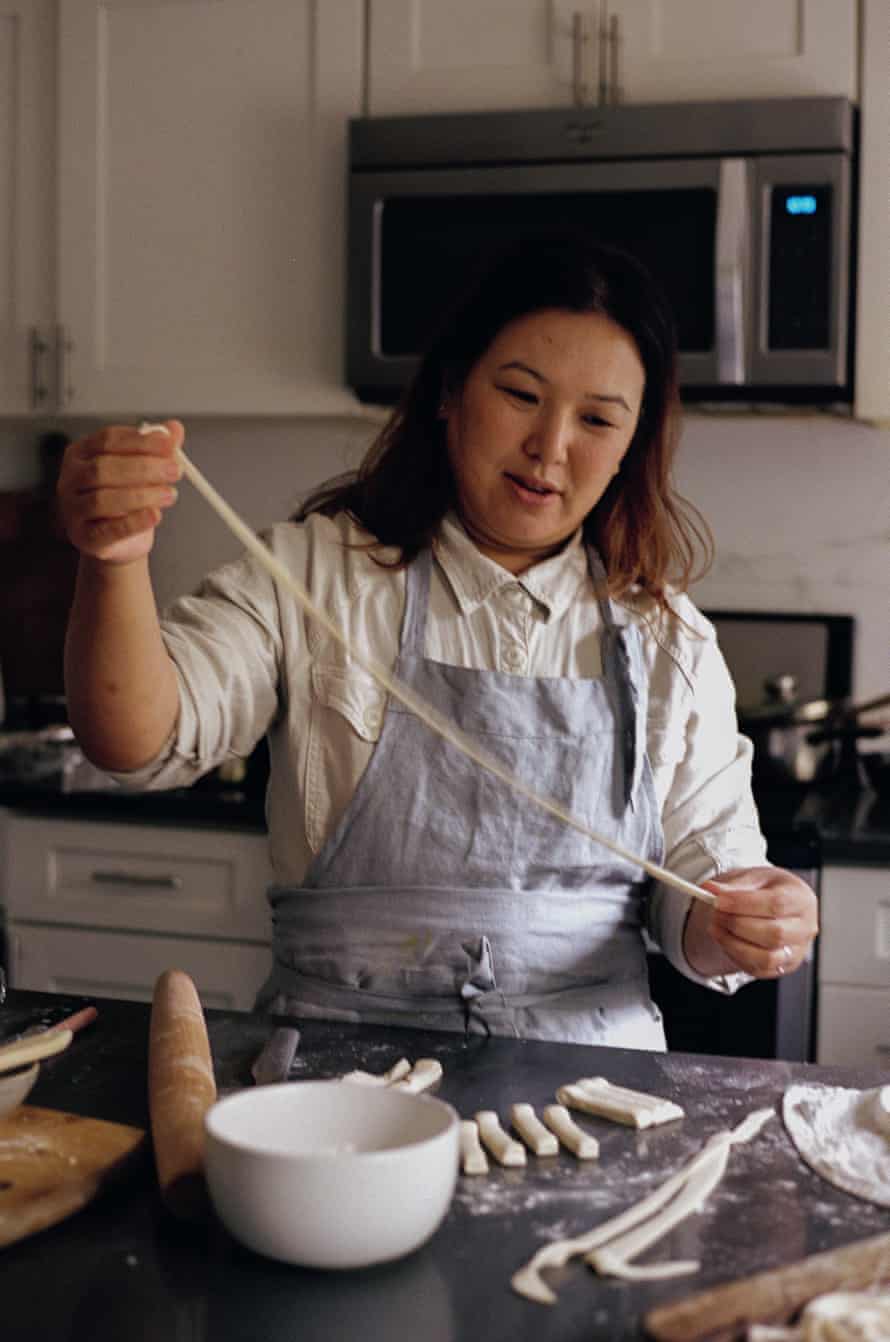 Hetty McKinnon pulling noodles