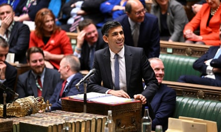 Prime minister Rishi Sunak speaks during PMQs at the House of Commons on 14 December, 2022