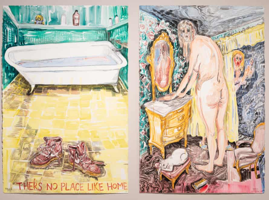 Even the quiet moments are disturbing ... left: There’s no place like home, 2019. Right: A Room With My Daughter, 2019.