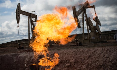 A gas flare at an oil well site outside Williston, North Dakota. The rule regulated flaring, leaking and venting natural gas on US federal and Native American tribal lands.