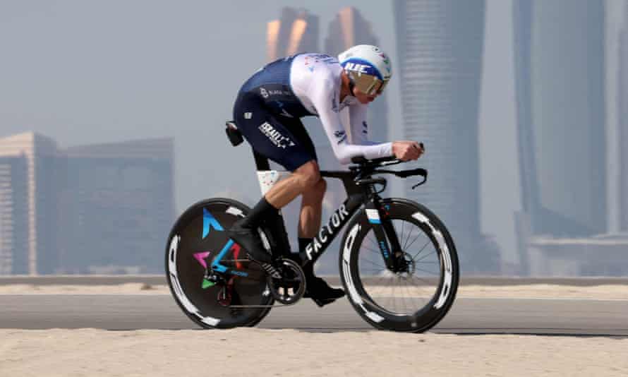 Chris Froome rides for Israel Start-Up Nation on the second stage of the Tour of UAE.