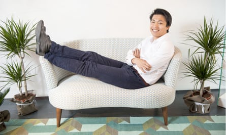 Ning Li, the founder of Made.com, in his London showroom