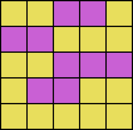 Divide the grid into 5 regions of 5 cells each.