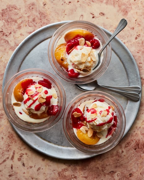 Ravneet Gills Recipe For Peach Melba Ice Cream Food The Guardian