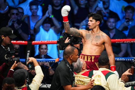 Garcia celebrates after Saturday night's win.