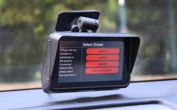 A dash-mounted screen in a Renault Zoe helps test self-driving systems in Ipswich.