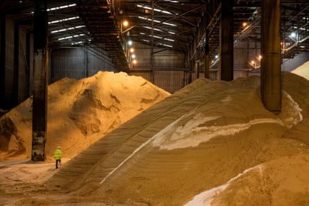 Raw sugar storage shed at a Tate & Lyle factory in east London.