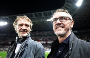 Bob Ratcliffe (right) and his brother Jim (left) at the Nice v PSG game last October.