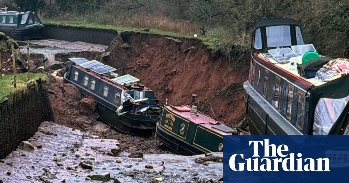 Ten people rescued after boats pulled into sinkhole in Shropshire canal