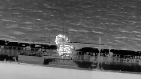 Ukraine launches drone attack on Russian oil tanker in Mediterranean – video