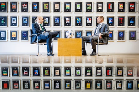 Nick Ames talks to Aleksander Ceferin in Nyon.
