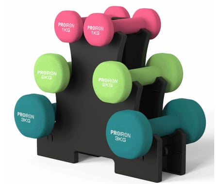 Stack of Pro Iron dumbells.