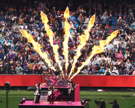 G Flip performs at the AFL grand final