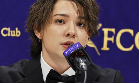 Kauan Okamoto former member of Johnny's Jr & Musician speaks during a news conference at The Foreign Correspondents' Club of Japan in downtown Tokyo